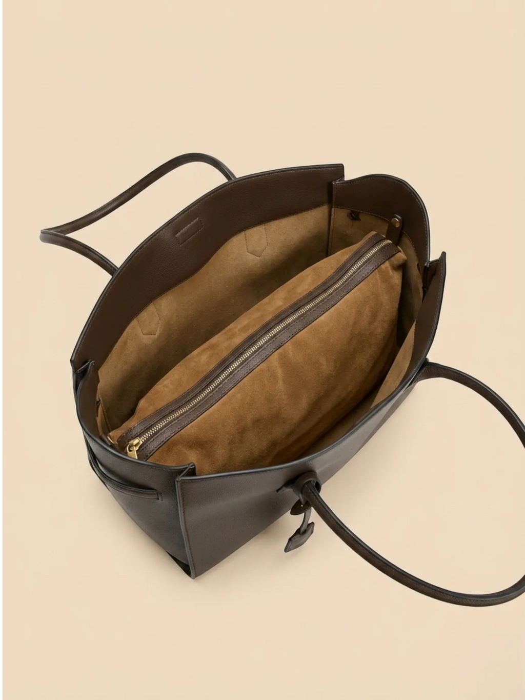 Sac Cabas Taupe Marron