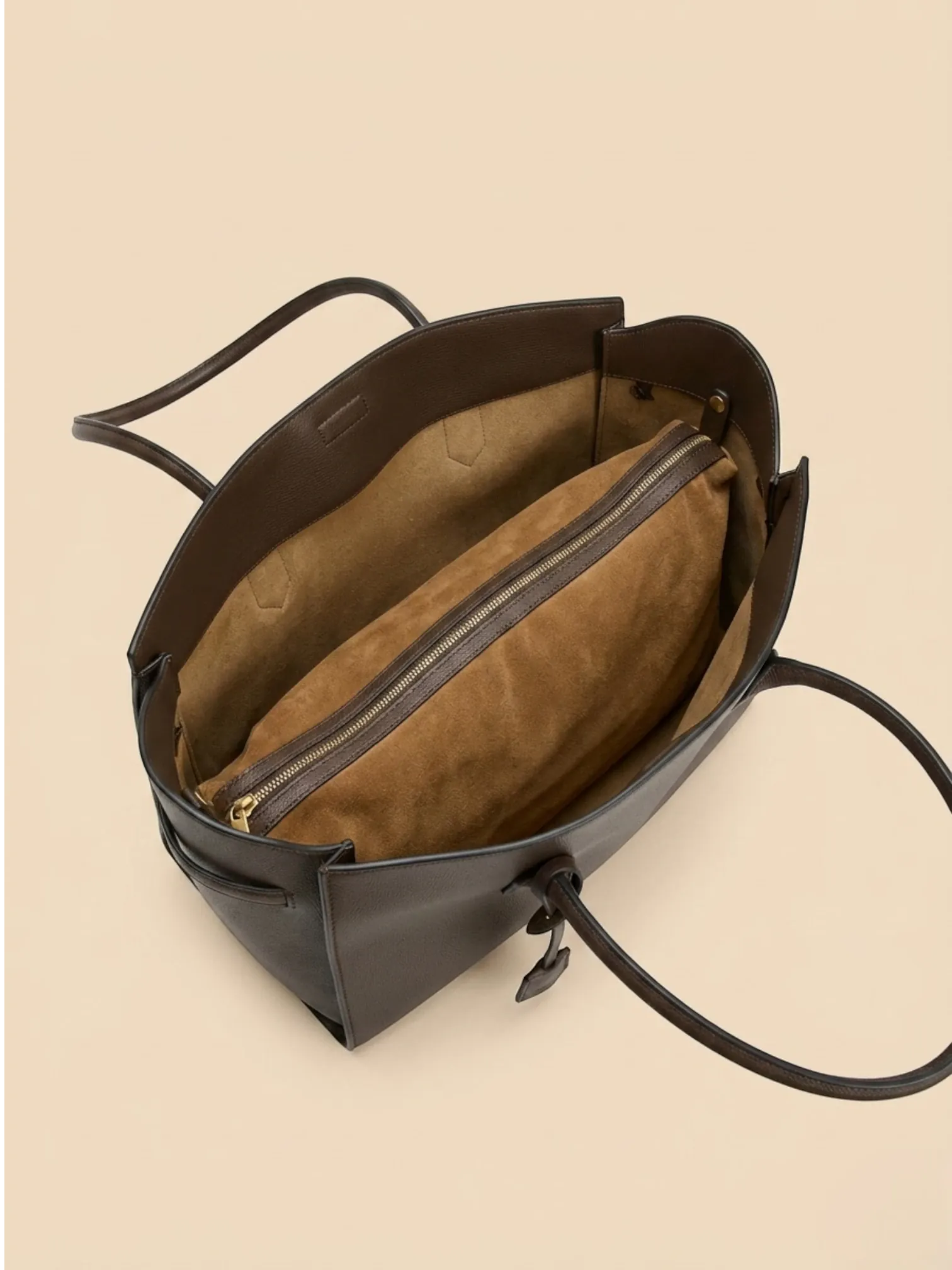 Sac Cabas Taupe Marron