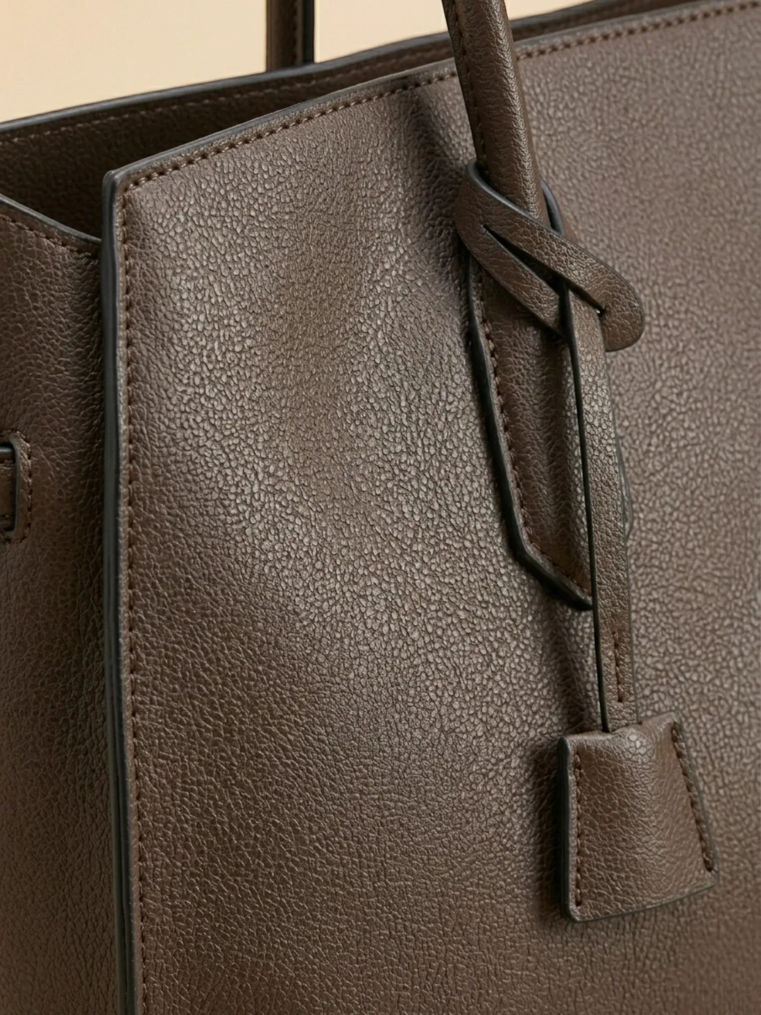 Sac Cabas Taupe Marron