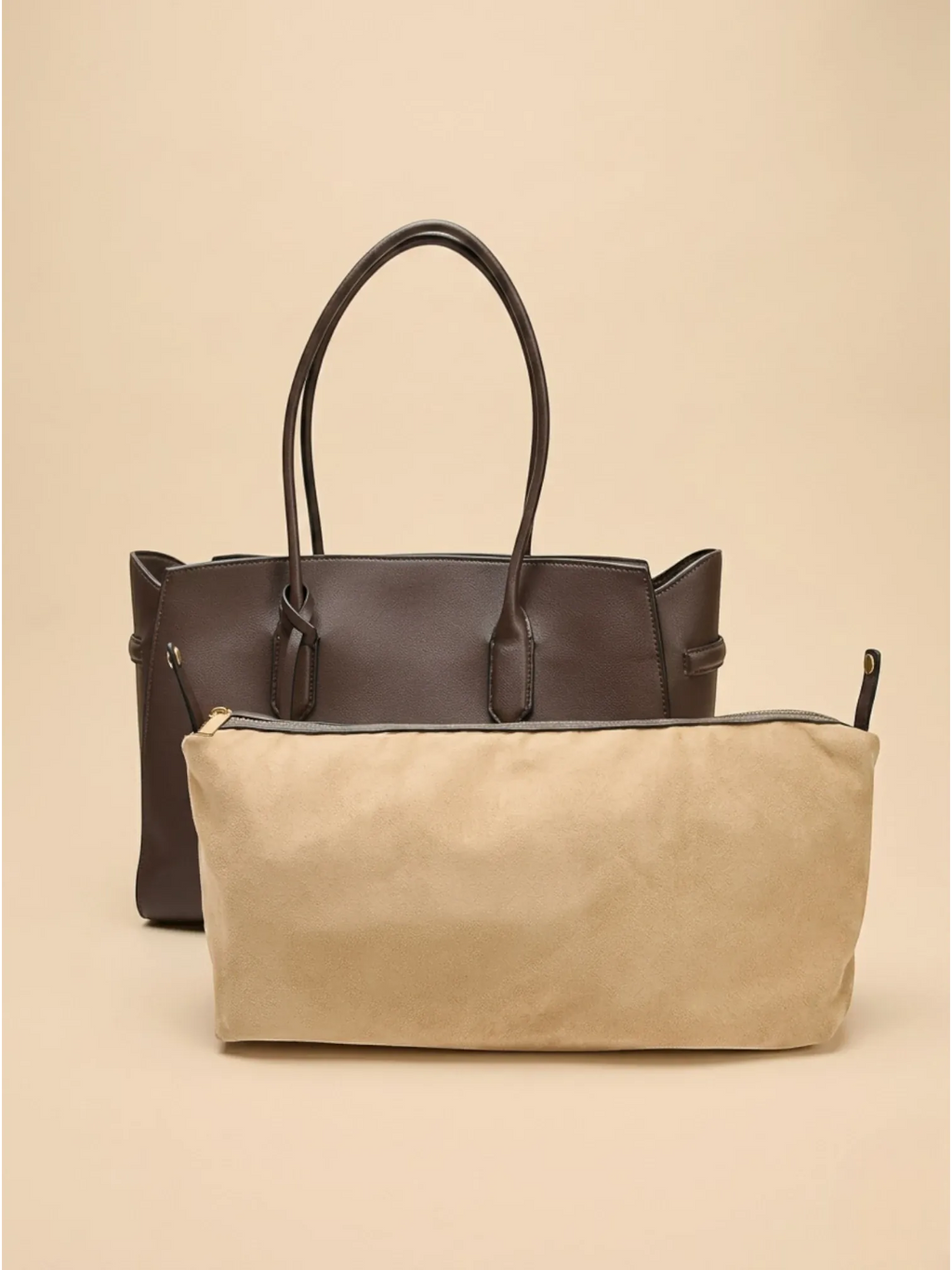 Sac Cabas Taupe Marron