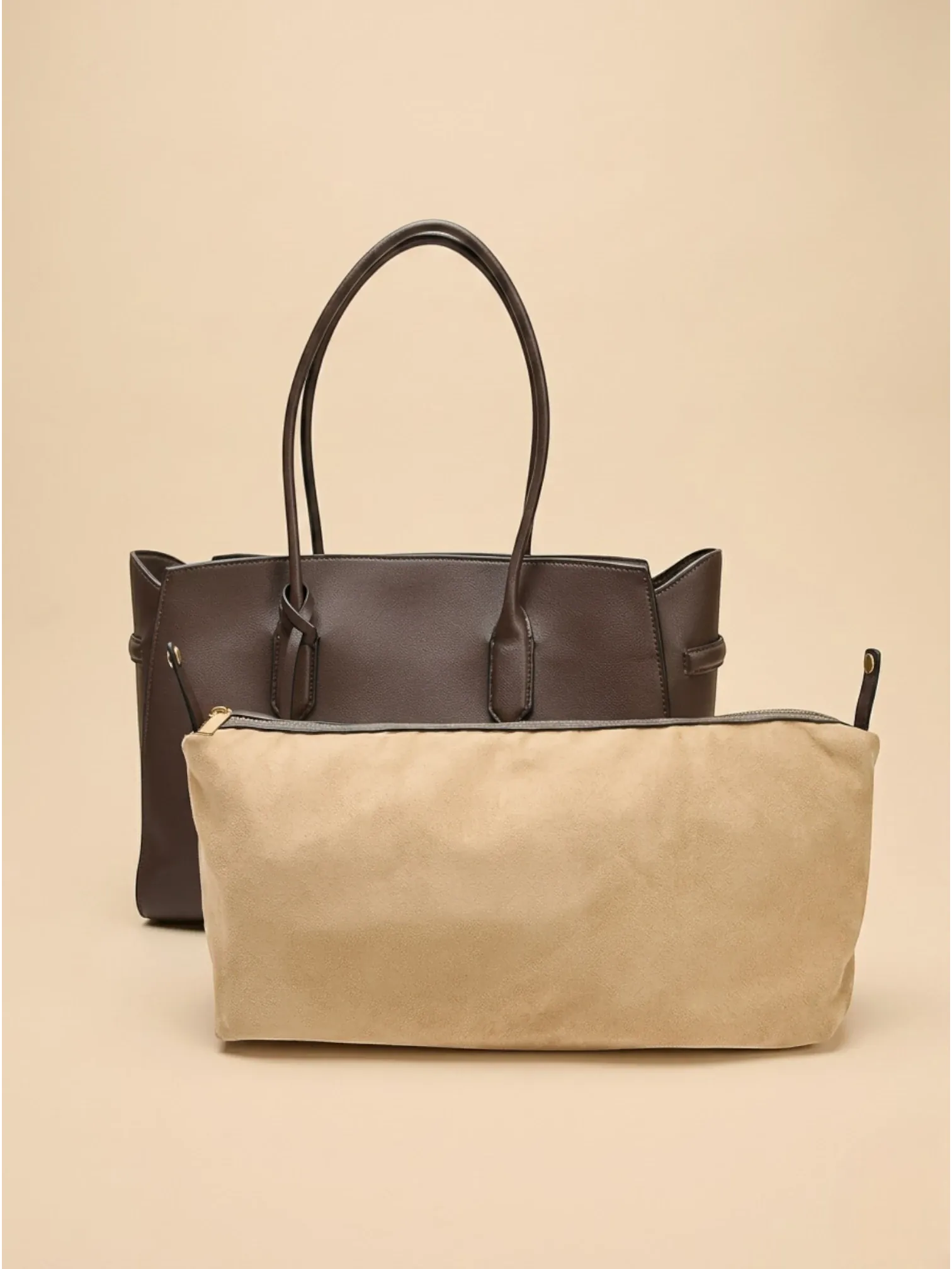 Sac Cabas Taupe Marron
