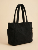 Sac cabas velours côtelé épaisse Noir