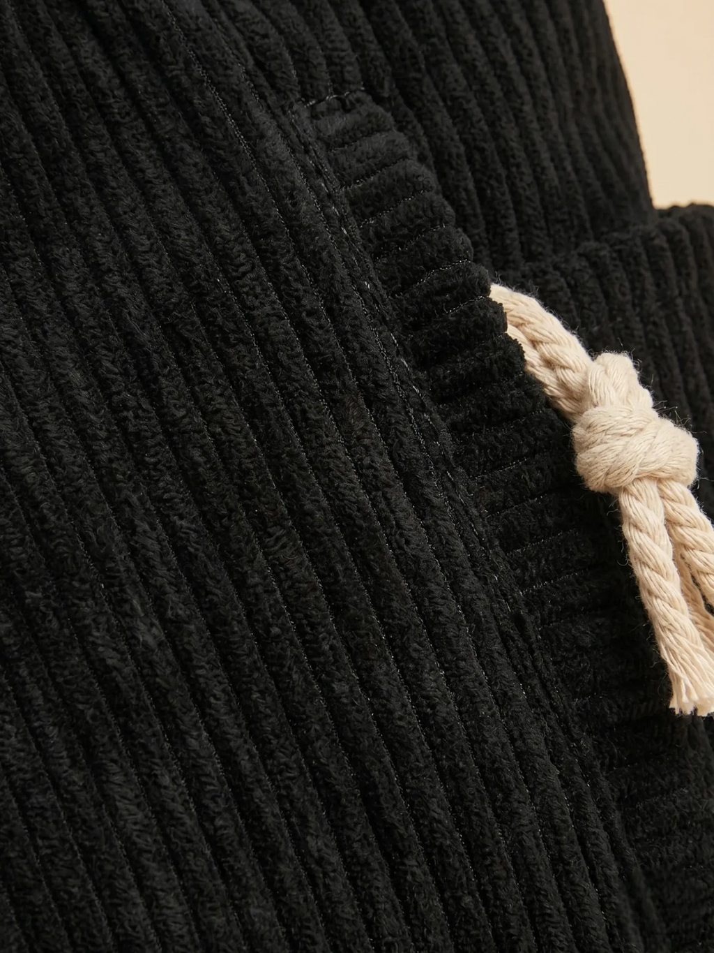 Sac cabas velours côtelé épaisse Noir