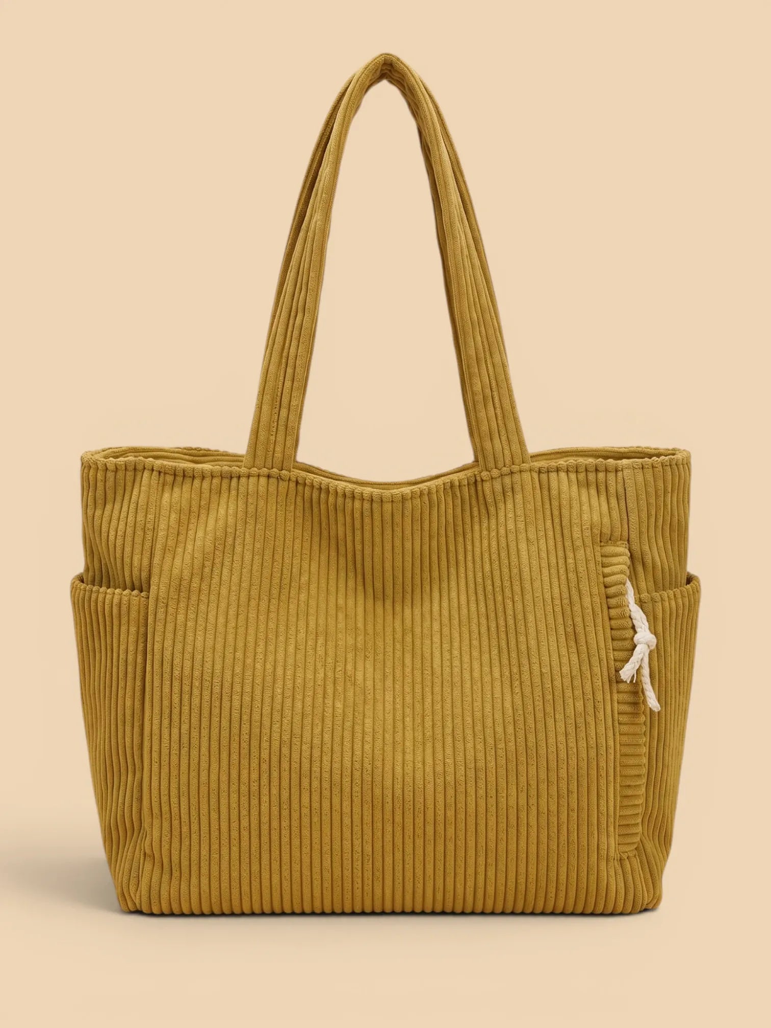 Sac cabas velours côtelé épaisse Jaune