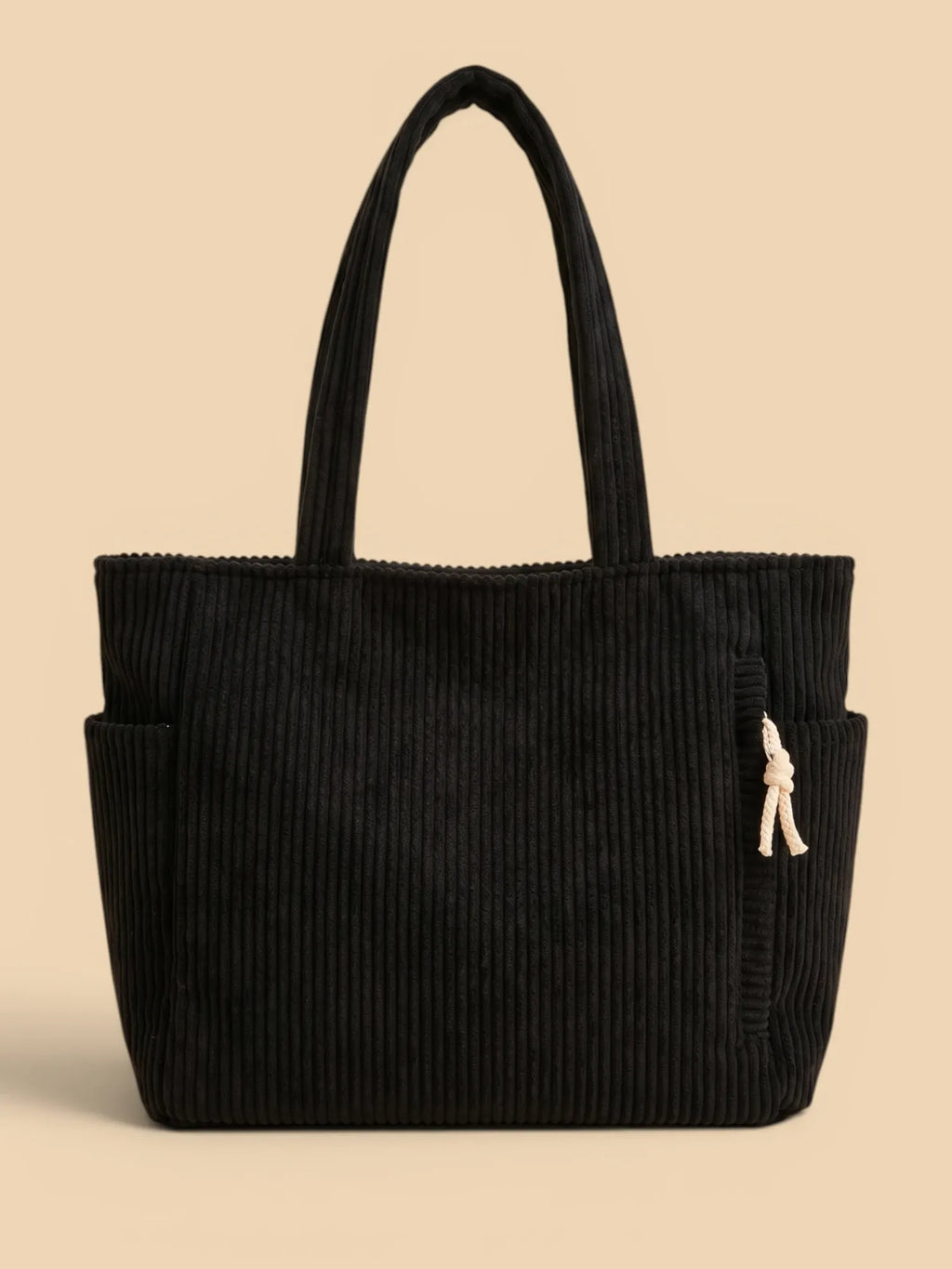 Sac cabas velours côtelé épaisse Noir