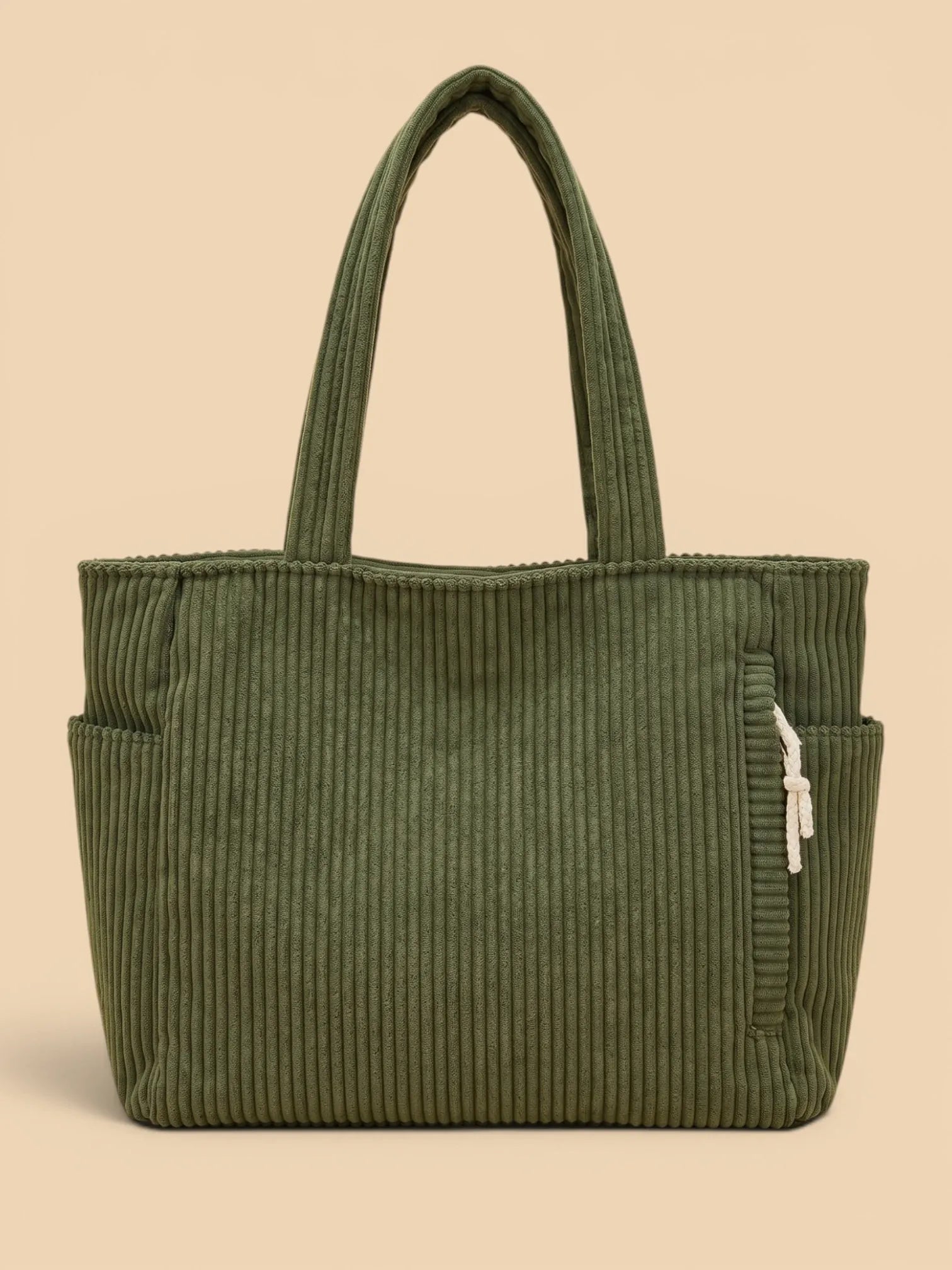 Sac cabas velours côtelé épaisse Vert