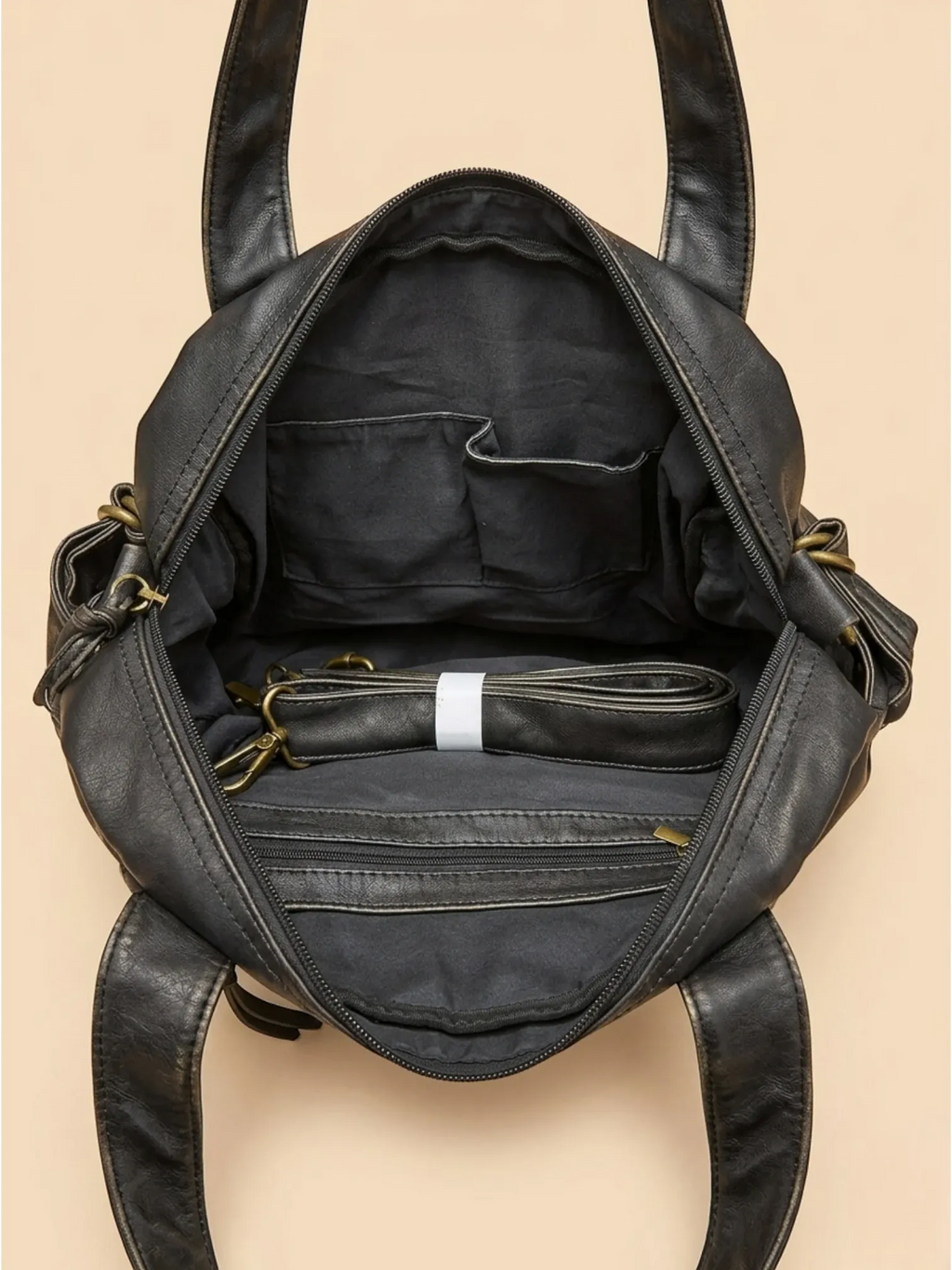 Sac Cabas Zippé Vintage Noir