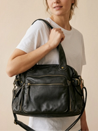 Sac Cabas Zippé Vintage Noir