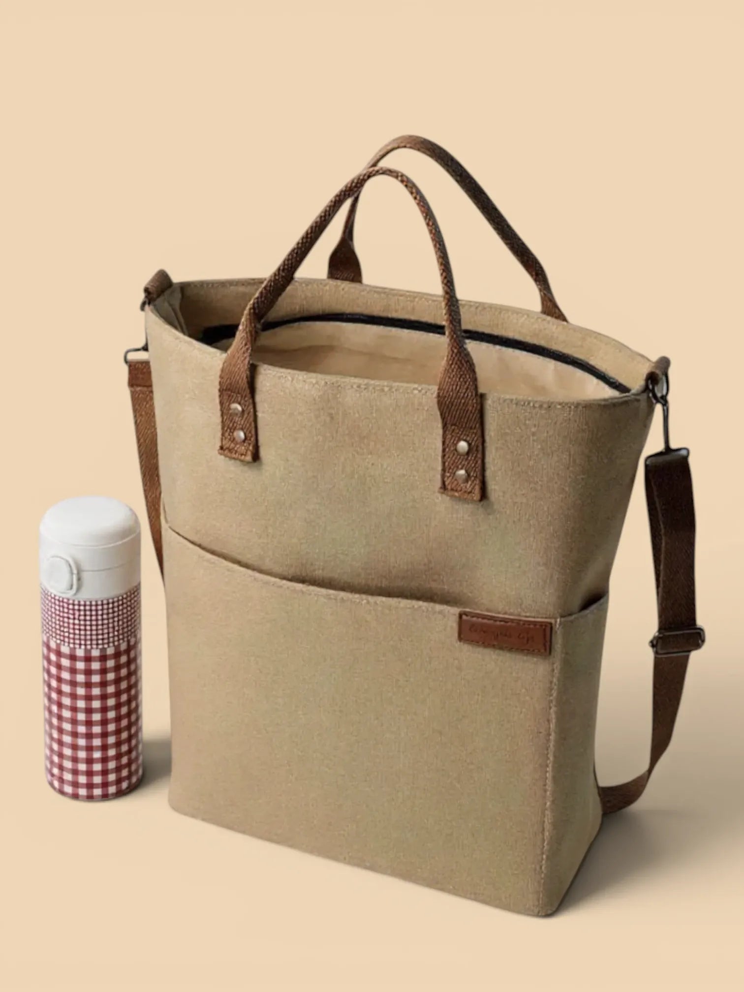 Sac de Cours avec Fermeture Kaki