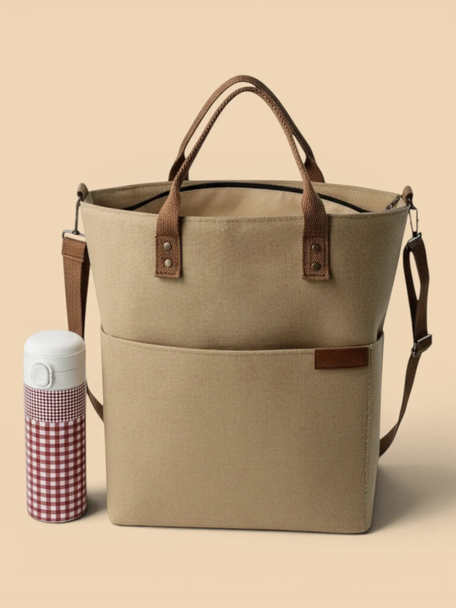 Sac de Cours avec Fermeture Kaki