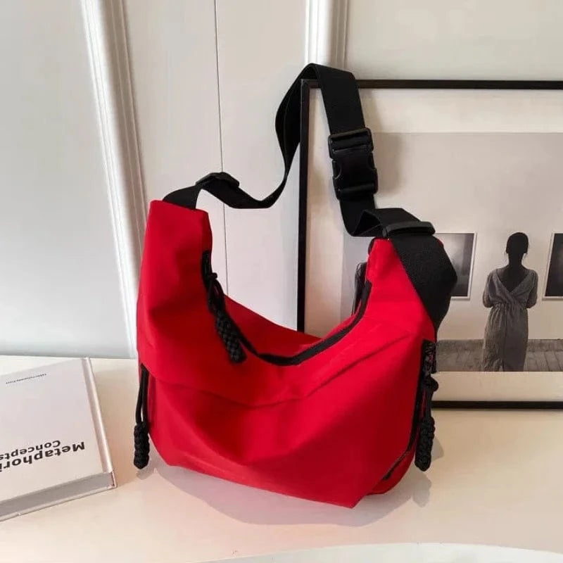 Sac de Cours Bandoulière en Nylon Rouge