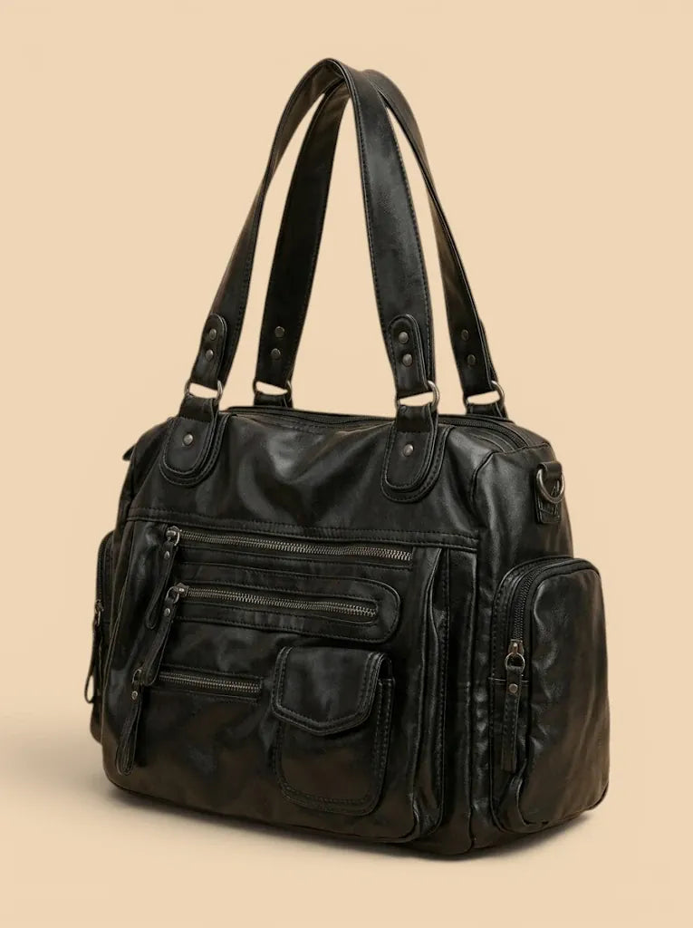Sac de Cours Bandoulière Noir Organisé Noir