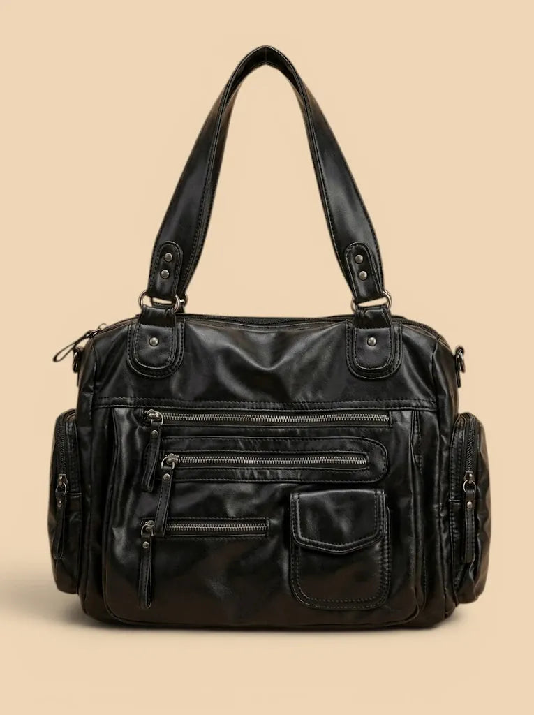 Sac de Cours Bandoulière Noir Organisé Noir
