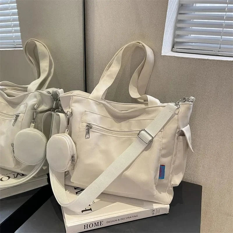 Sac de Cours Blanc Blanc / 30 x 28 x 14cm