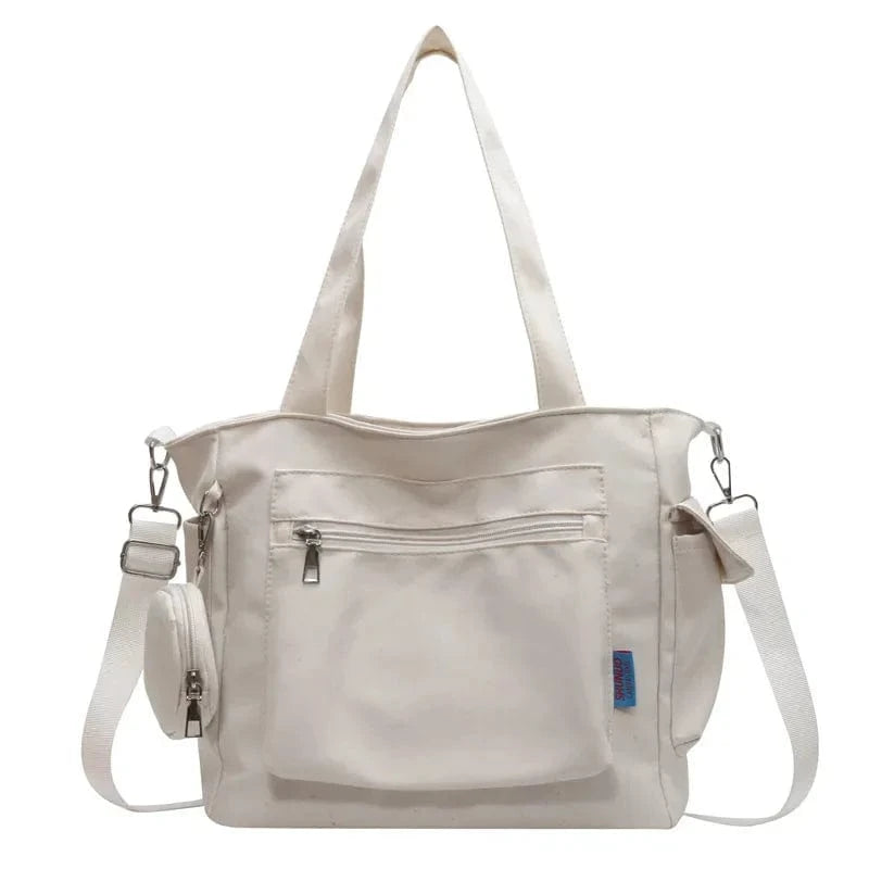 Sac de Cours Blanc Blanc / 30 x 28 x 14cm