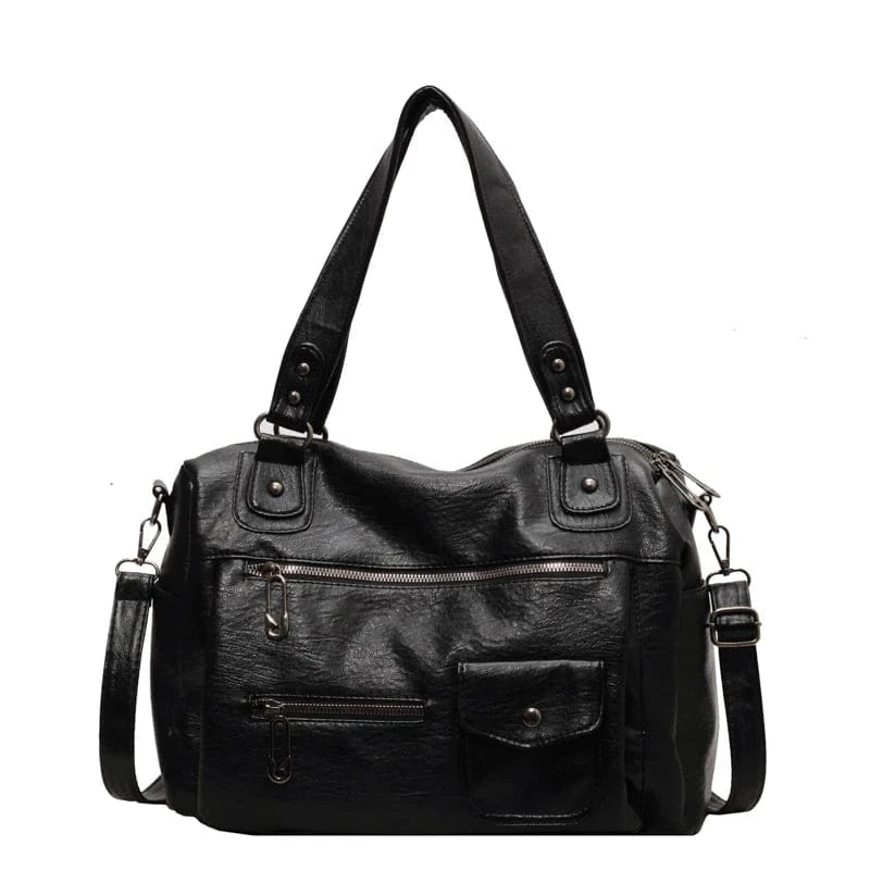Sac de Cours Cuir Marron Black