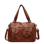 Sac de Cours Cuir Marron Brown