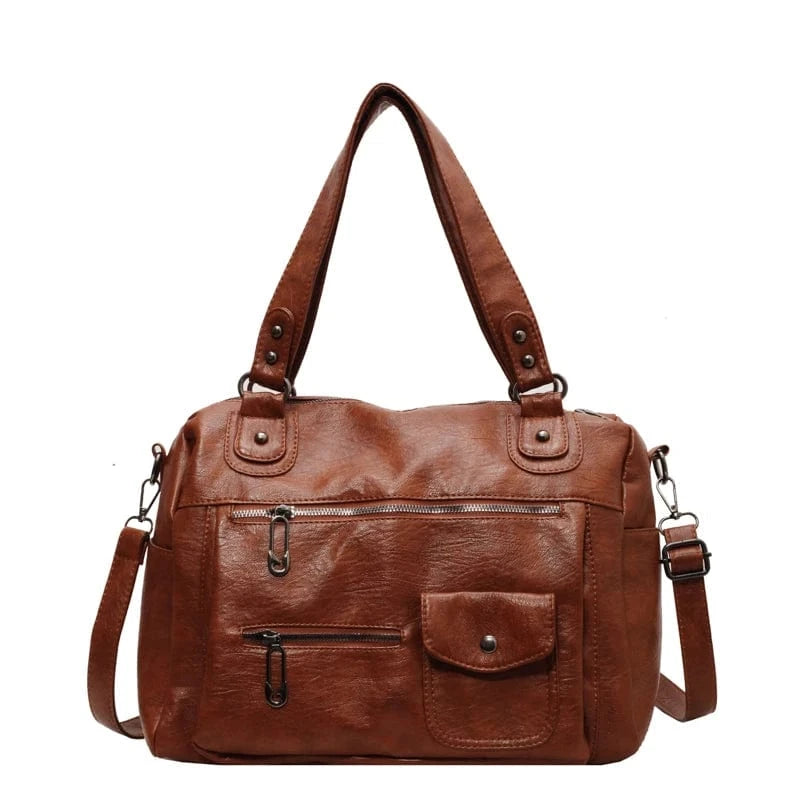 Sac de Cours Cuir Marron Brown