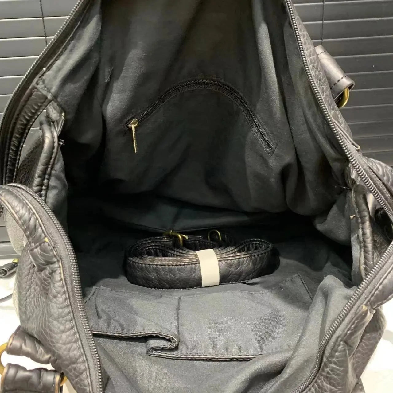 Sac de Cours Cuir Noir Noir