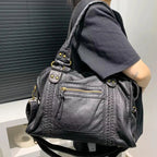 Sac de Cours Cuir Noir Noir