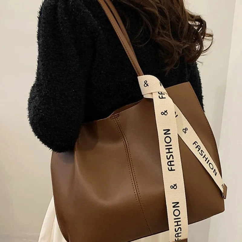 Sac de Cours Cuir Souple Café