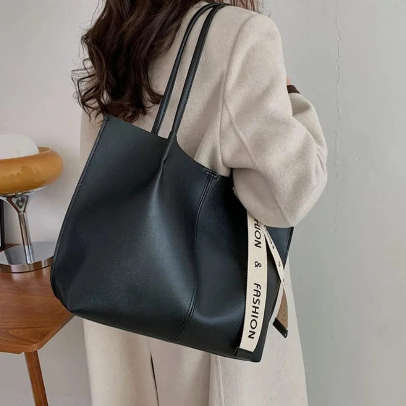 Sac de Cours Cuir Souple Noir