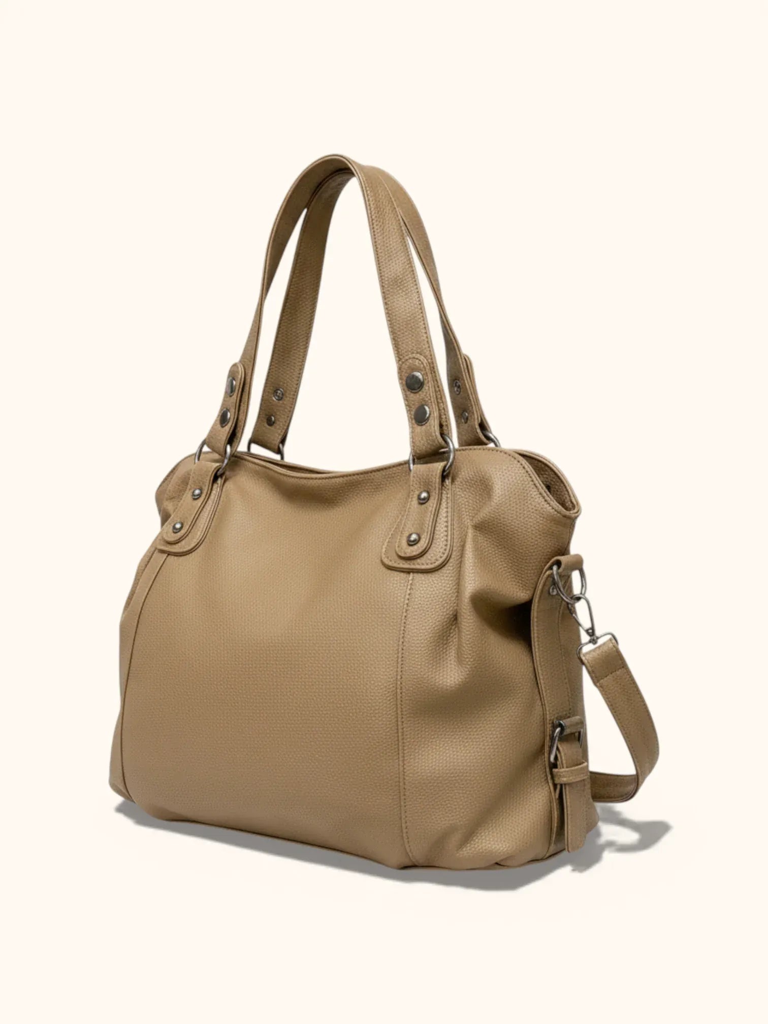 Sac de Cours Cuir Vegan Camel Khaki