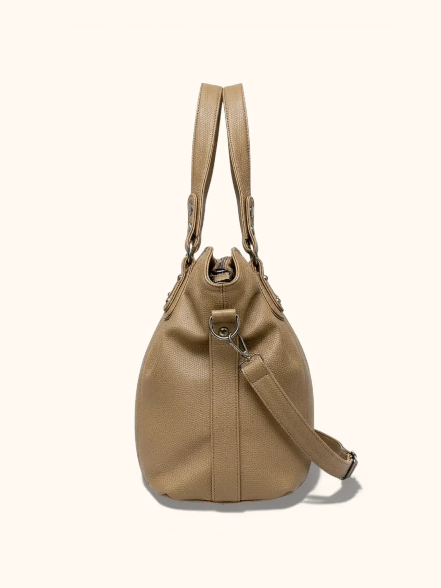 Sac de Cours Cuir Vegan Camel Khaki