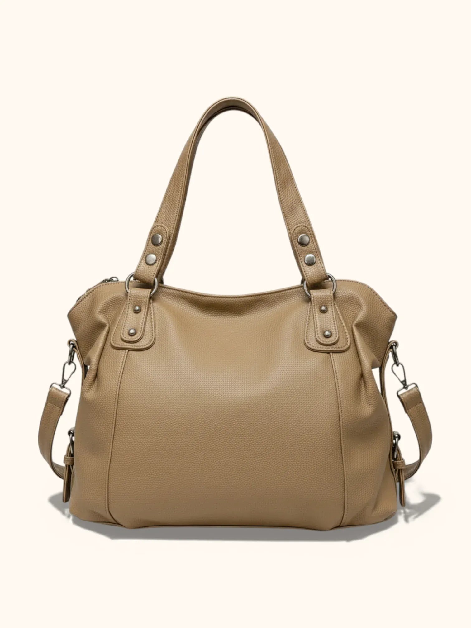 Sac de Cours Cuir Vegan Camel Khaki