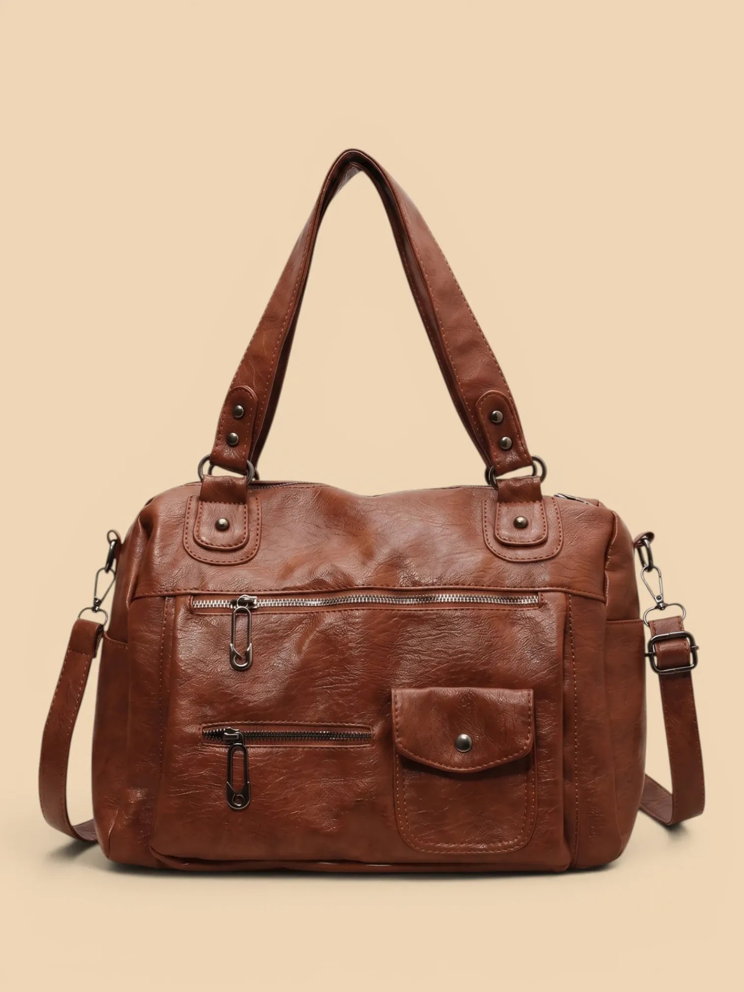 Sac de Cours Cuir Vegan Marron