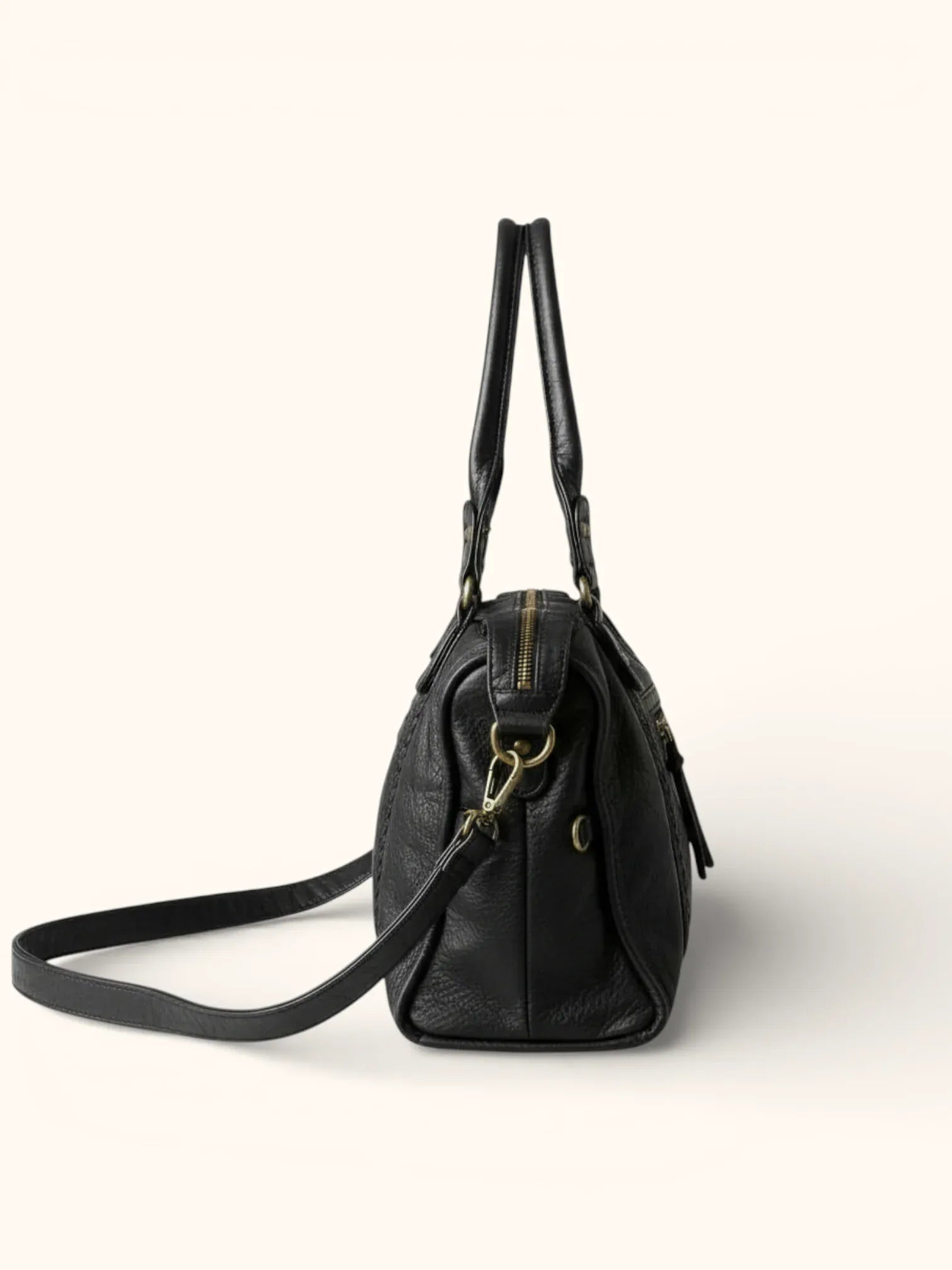 Sac de Cours Cuir Vegan Noir Noir