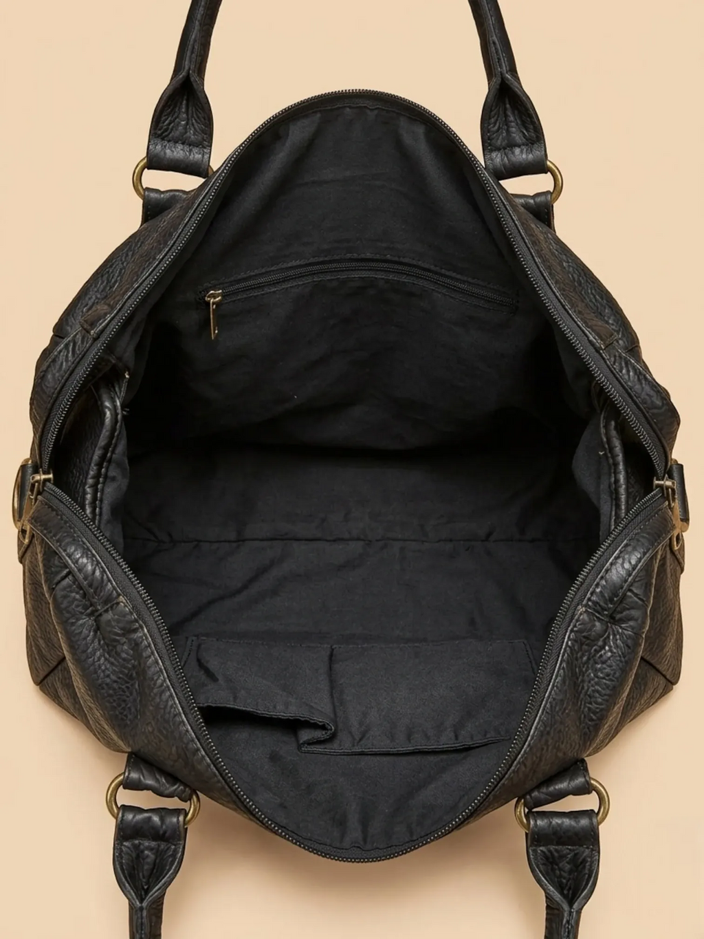 Sac de Cours Cuir Vegan Noir Noir