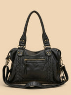 Sac de Cours Cuir Vegan Noir Noir