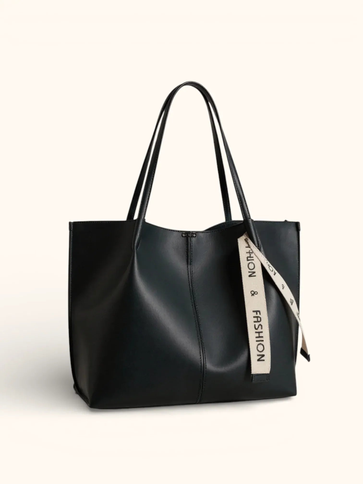 Sac de Cours Cuir Vegan Noir Souple Noir