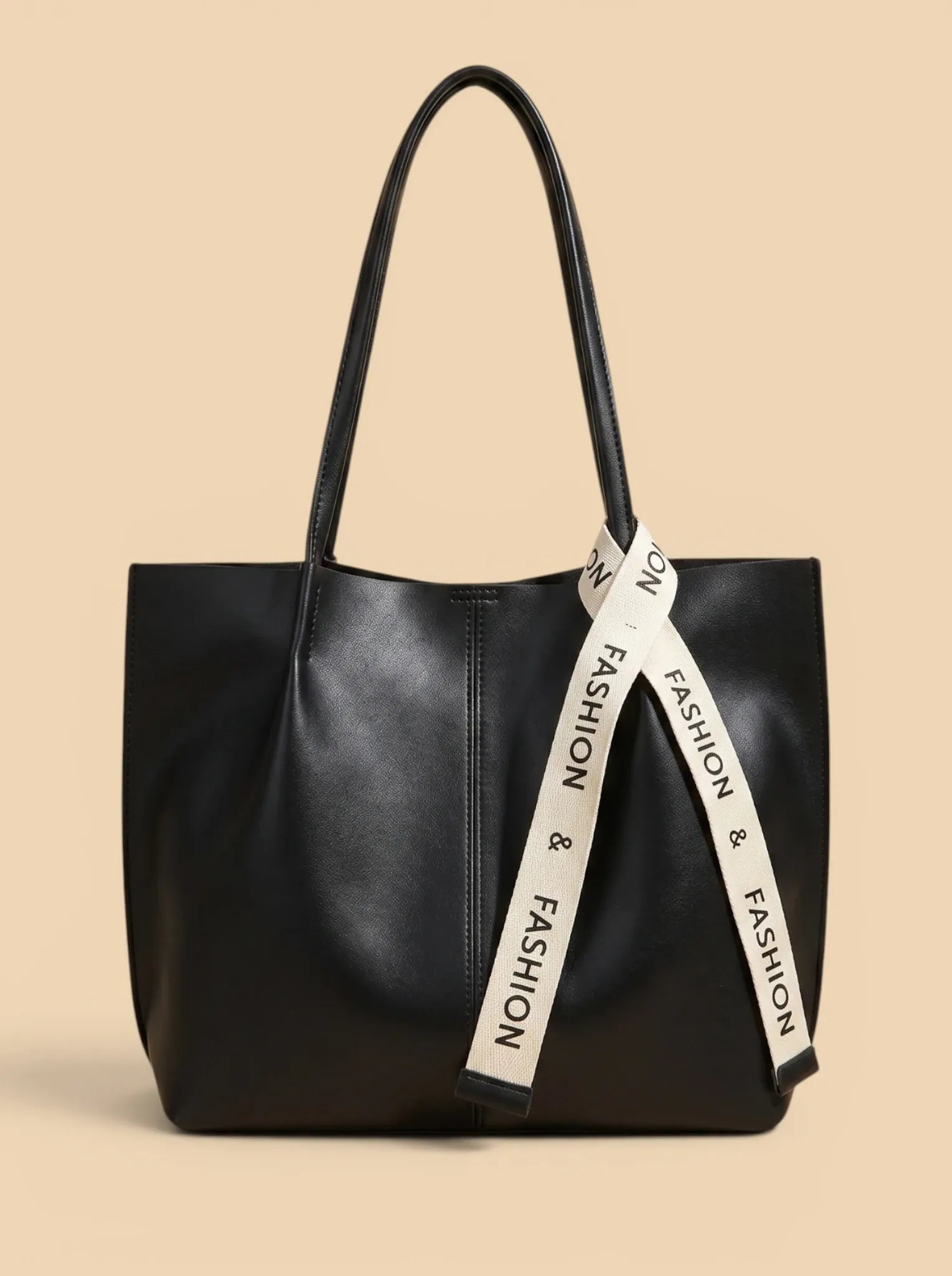 Sac de Cours Cuir Vegan Noir Souple Noir
