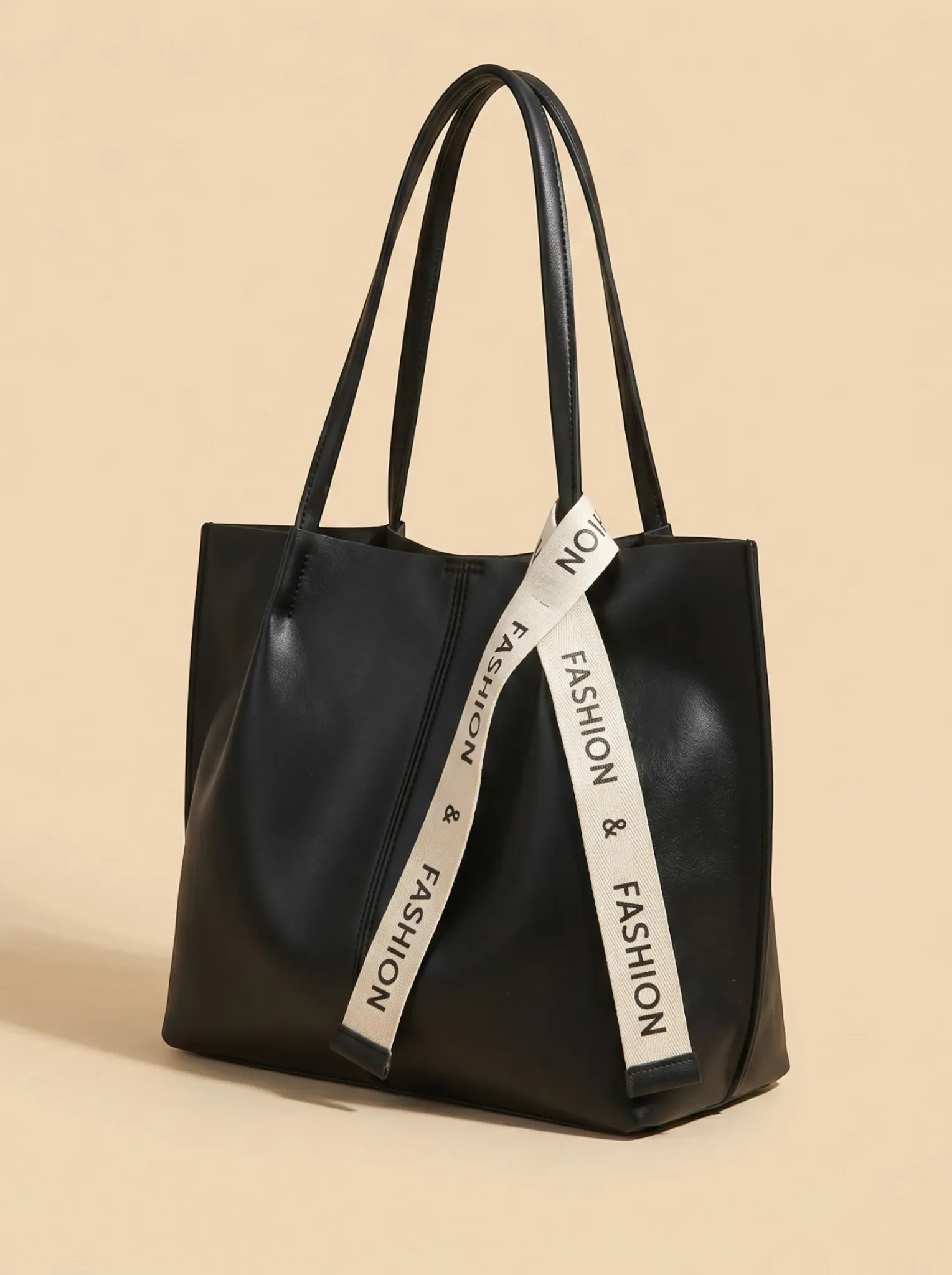 Sac de Cours Cuir Vegan Noir Souple Noir