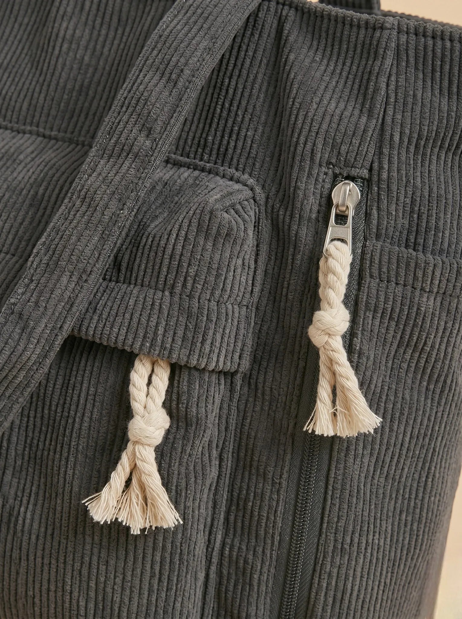 Sac de Cours Design en Velours Gris