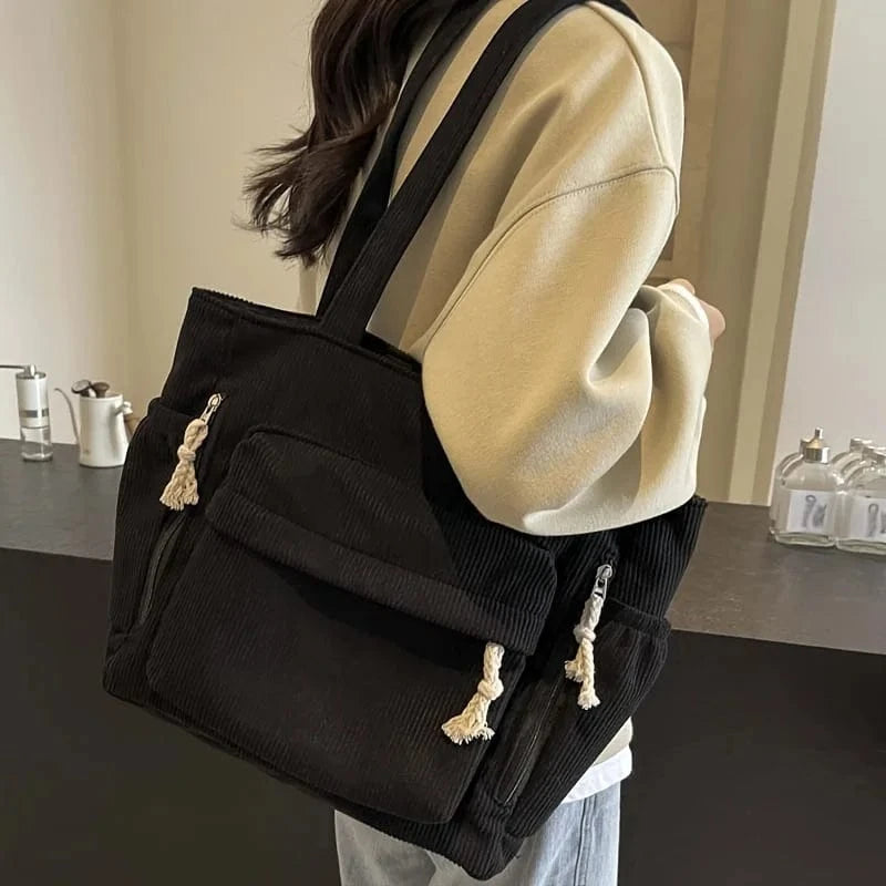 Sac de Cours Design en Velours Black