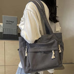 Sac de Cours Design en Velours Grey