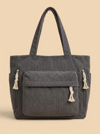 Sac de Cours Design en Velours Gris