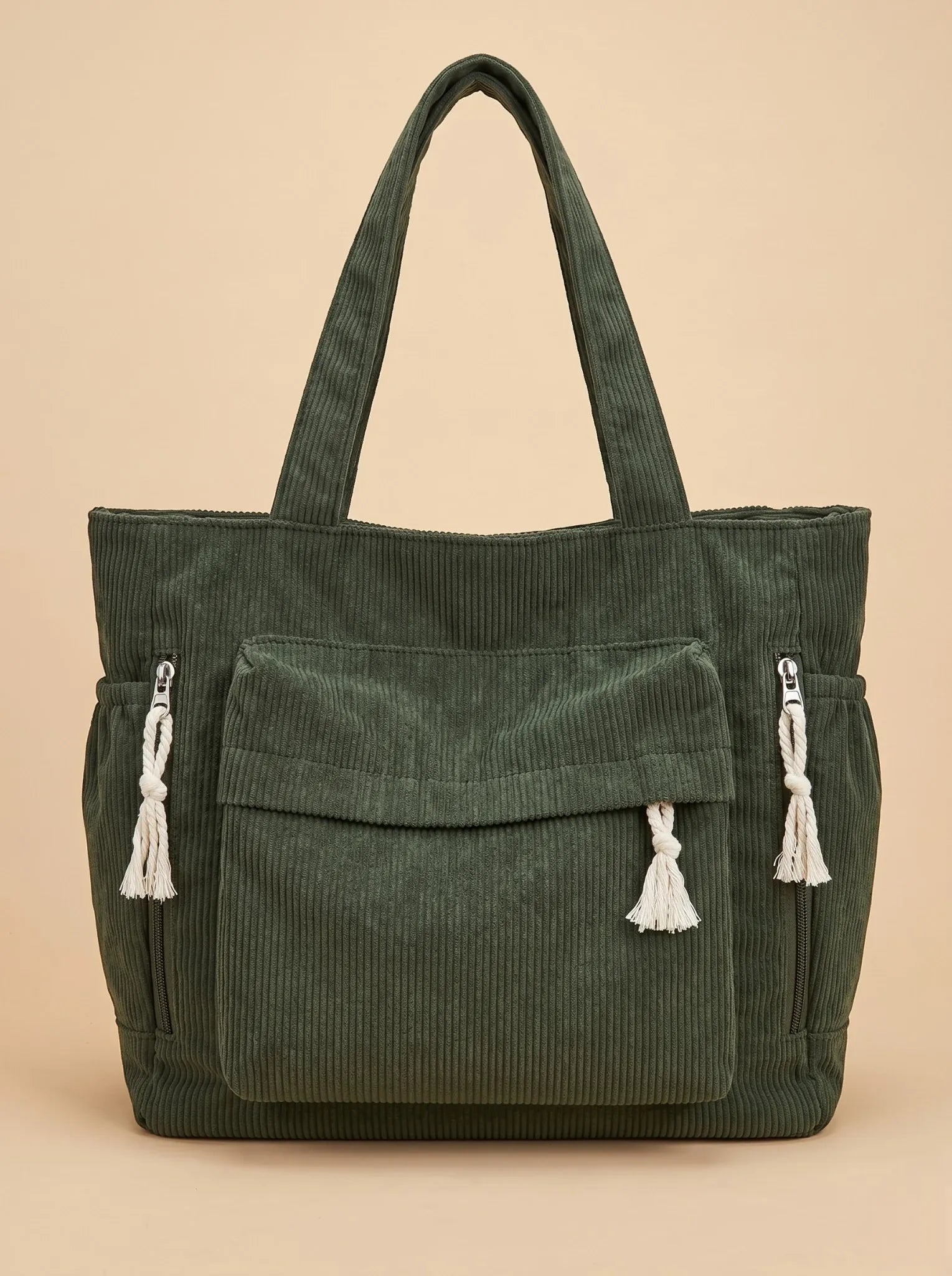 Sac de Cours Design en Velours Vert