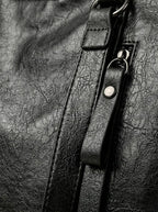 Sac de Cours Design Zippe Cuir Vegan Noir