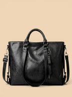 Sac de Cours Design Zippe Cuir Vegan Noir