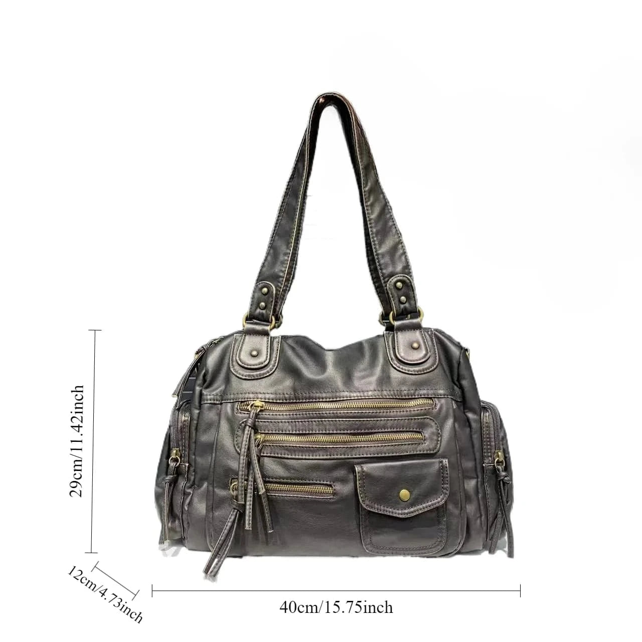 Sac de Cours en Cuir avec Rangement