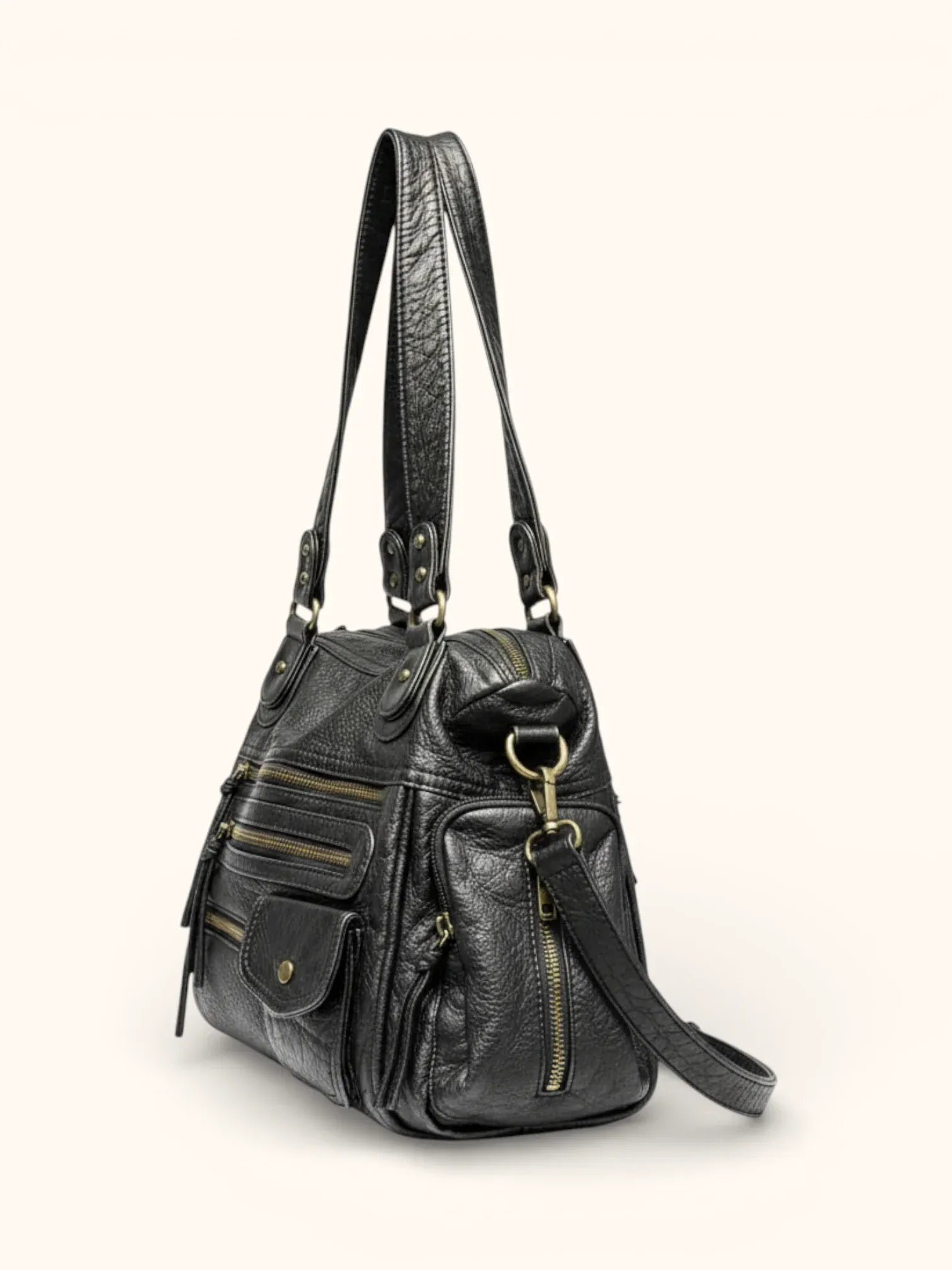 Sac de Cours en Simili cuir avec Rangement Noir