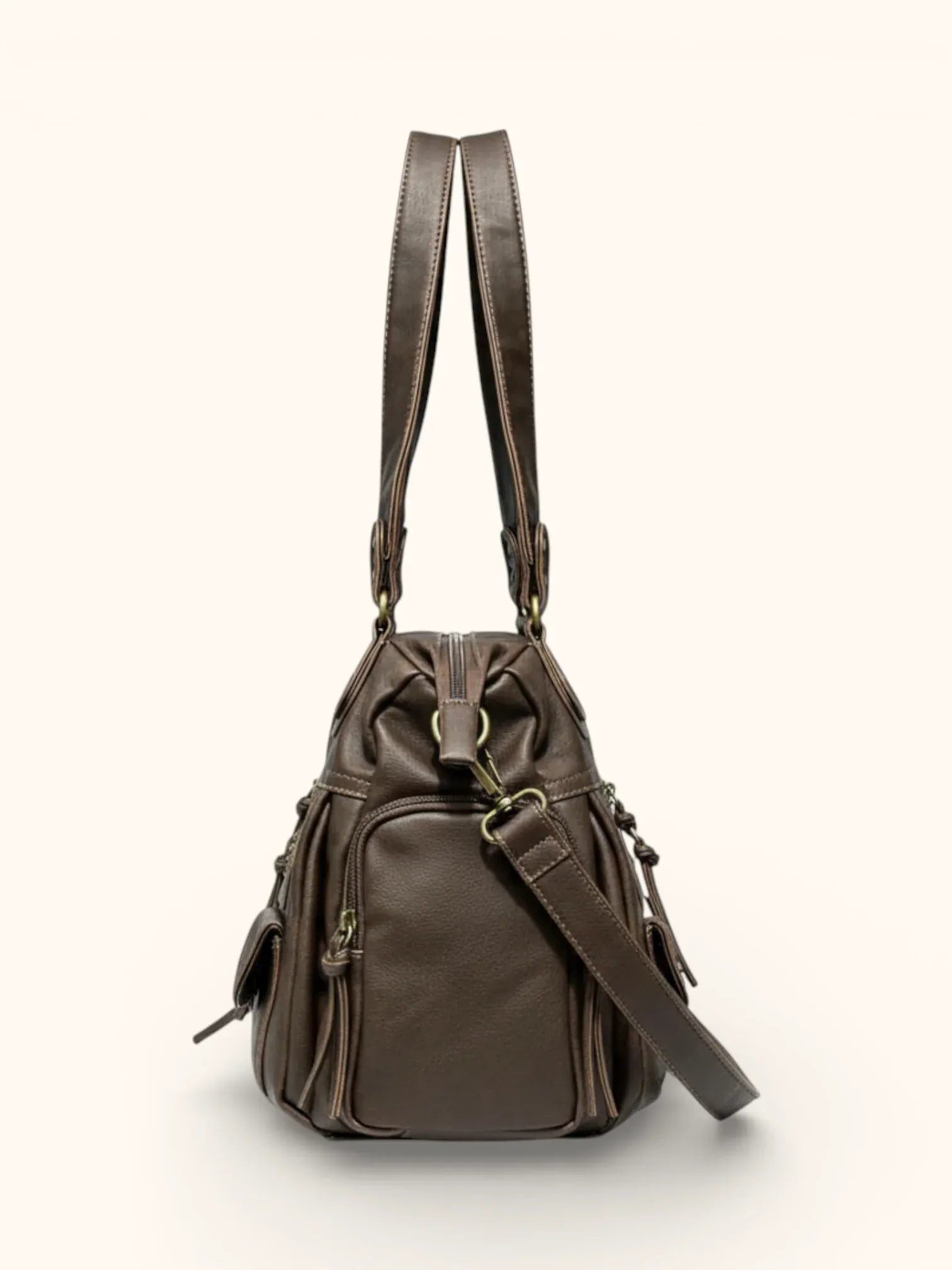 Sac de Cours en Simili cuir avec Rangement Marron