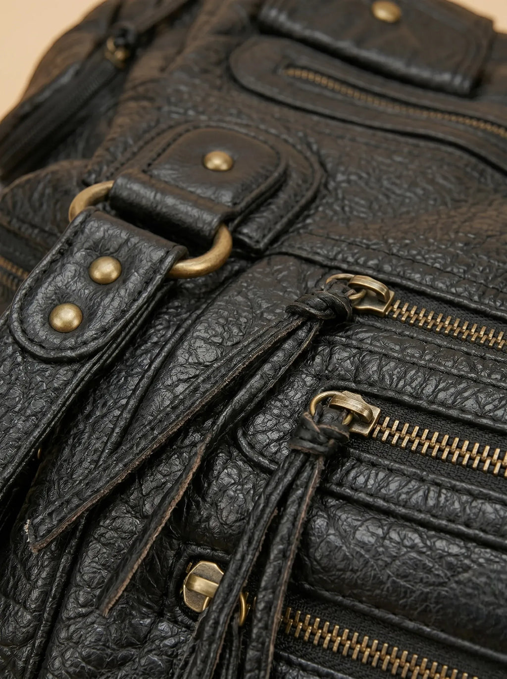 Sac de Cours en Simili cuir avec Rangement Noir