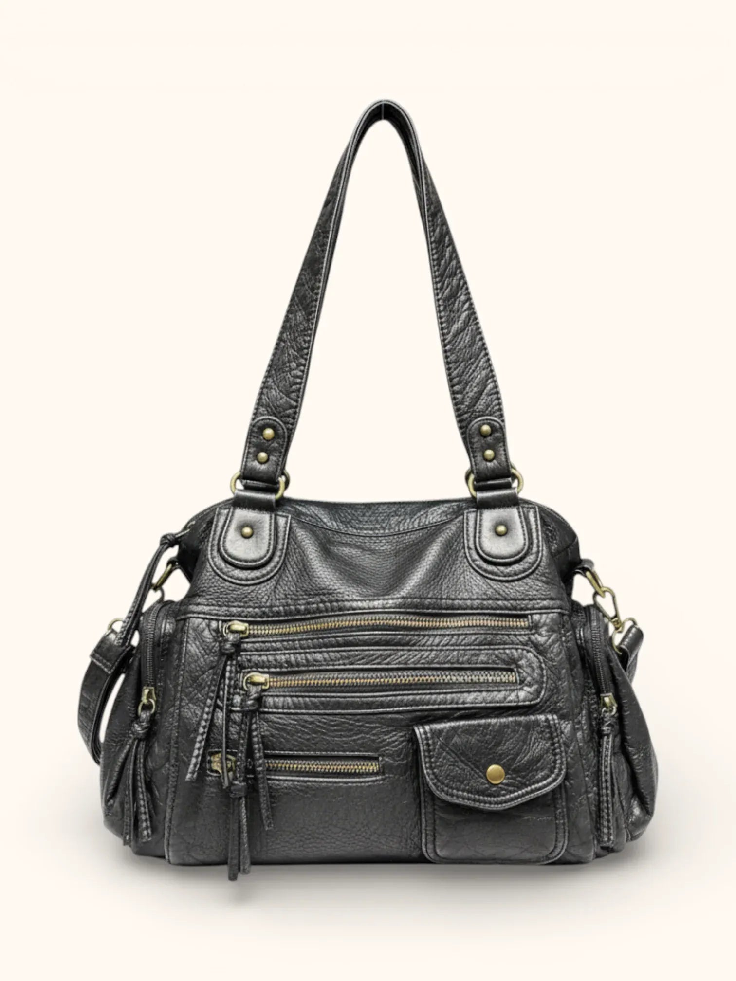 Sac de Cours en Simili cuir avec Rangement Noir