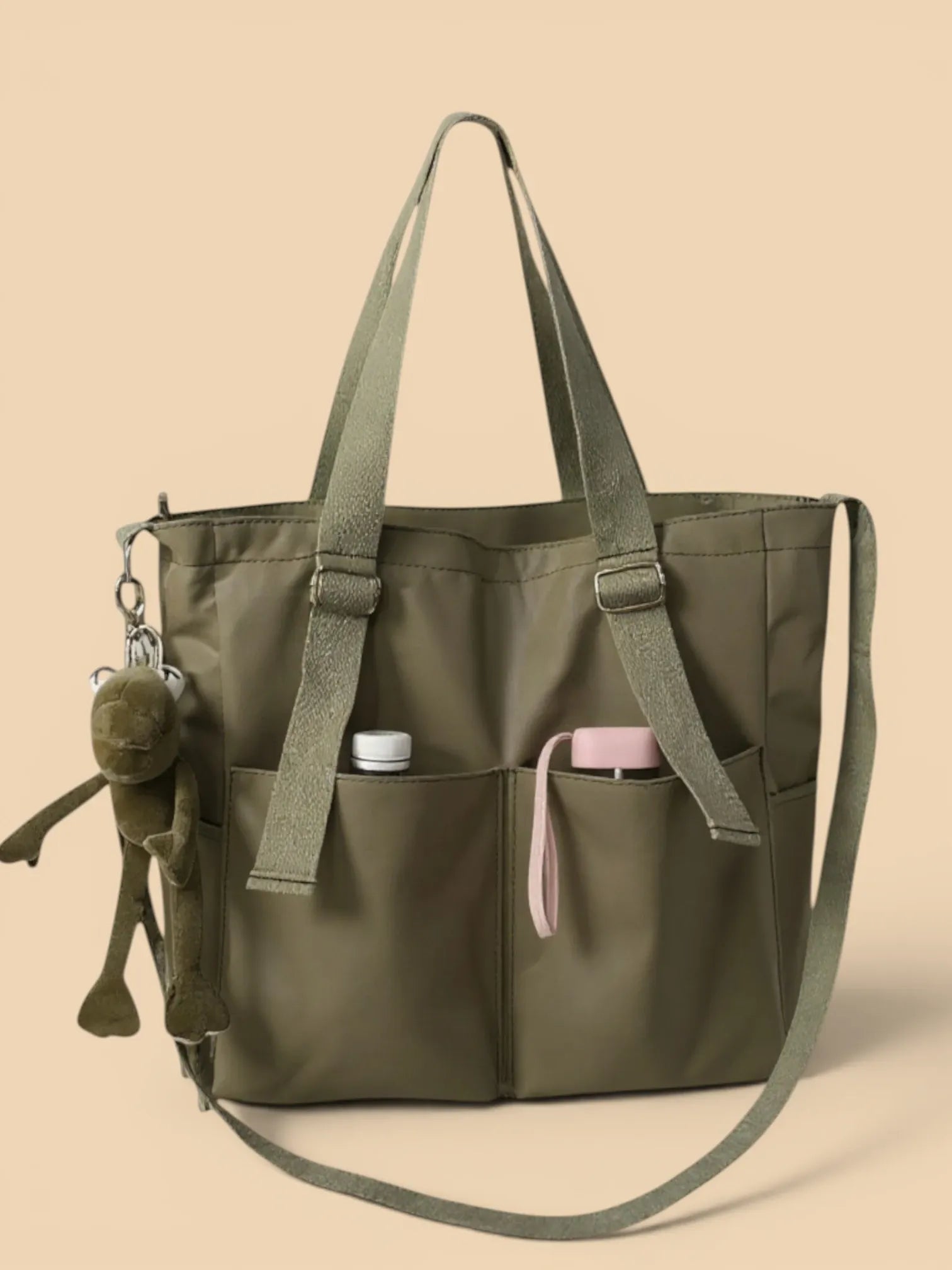 Sac de Cours en Toile avec sa Grenouille Vert