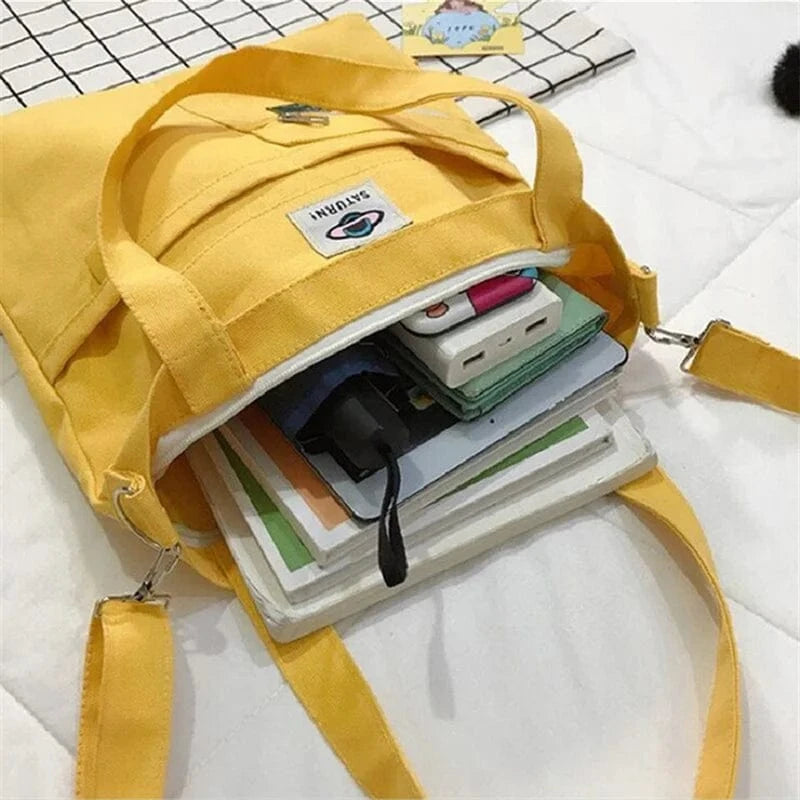 Sac de Cours Étudiante en Toile Canvas